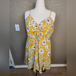 A Beautiful Soul Yellow Floral Mini Sundress 1X (6004)
